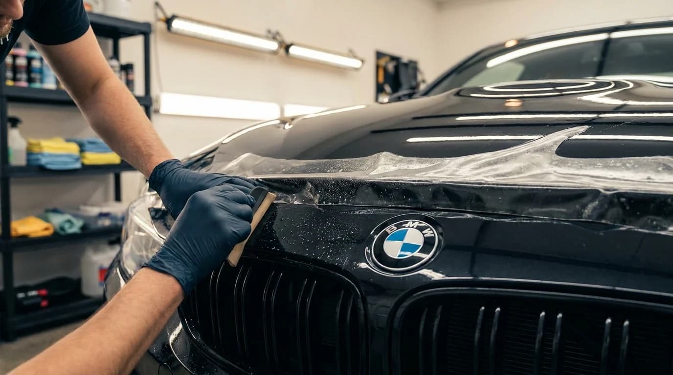 BMW PPF installation Calgary — professional paint protection film coverage rock chip defense