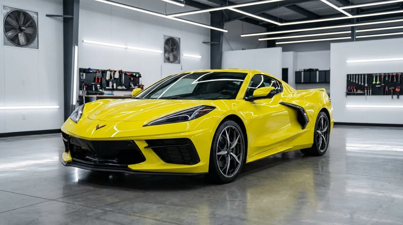 Corvette paint protection film Calgary - rock chip guard professional PPF installation