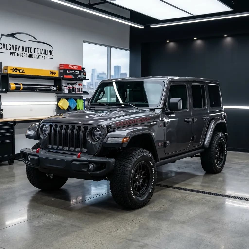 Jeep paint protection film Calgary - rock chip guard professional PPF installation