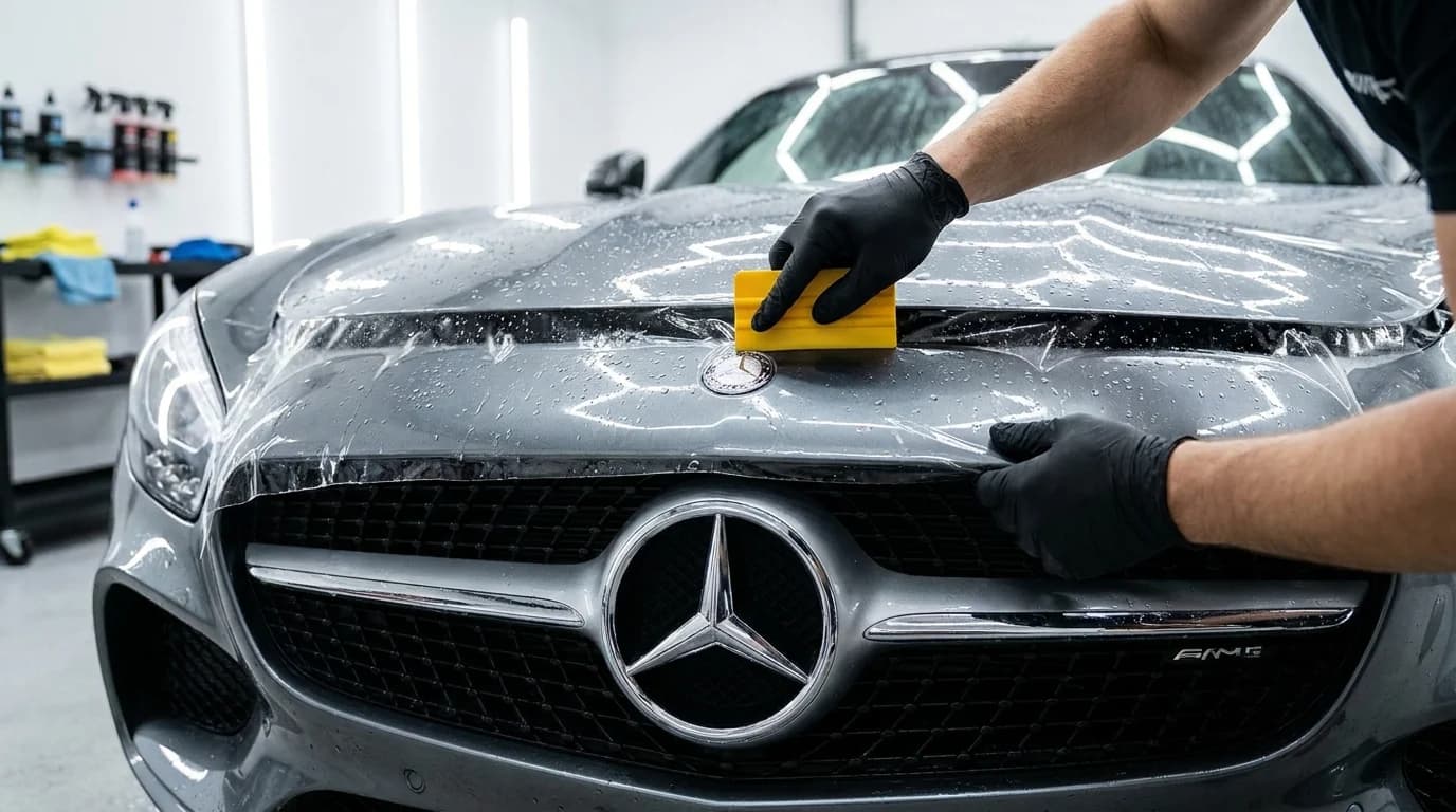 Mercedes-Benz PPF installation Calgary — professional paint protection film coverage rock chip defense