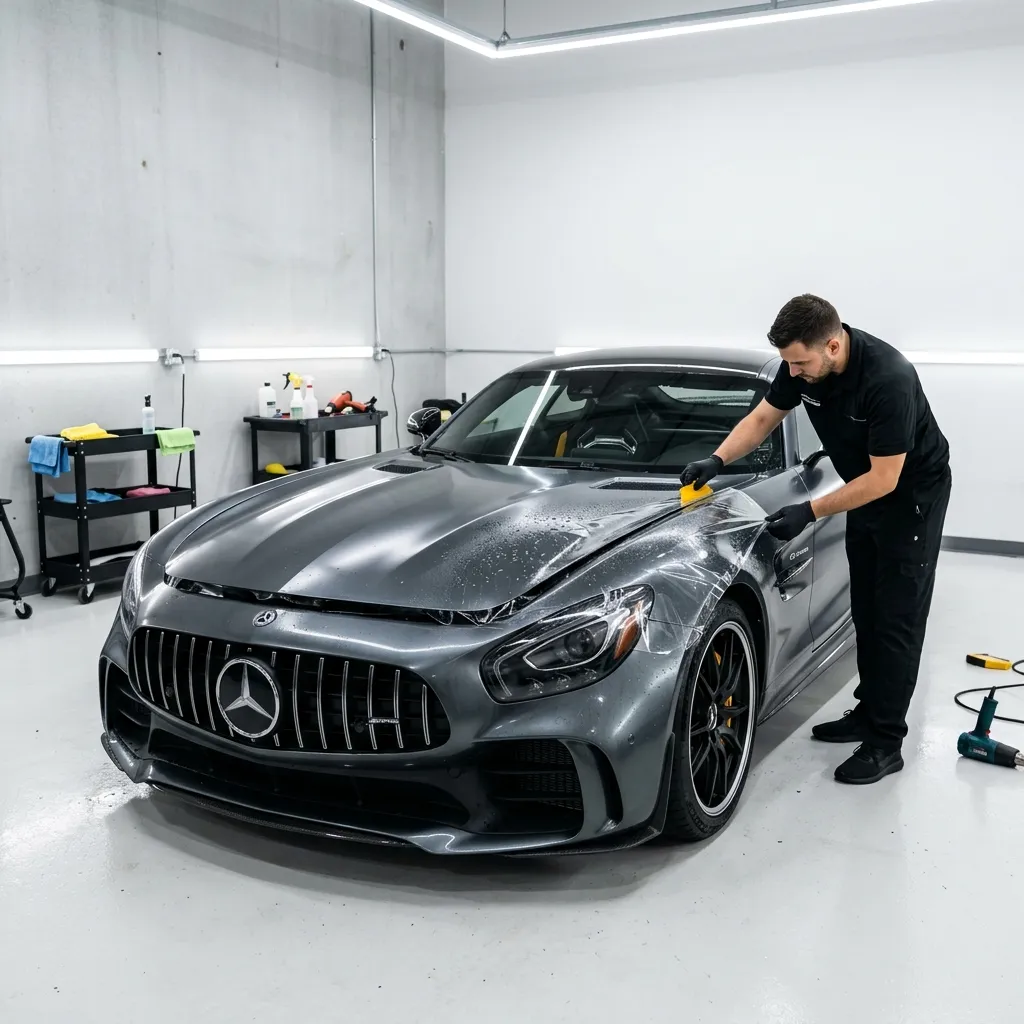 Mercedes-Benz paint protection film Calgary - rock chip guard professional PPF installation