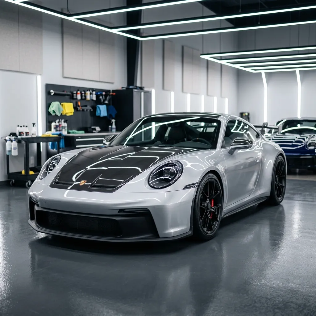 Porsche paint protection film Calgary - rock chip guard professional PPF installation