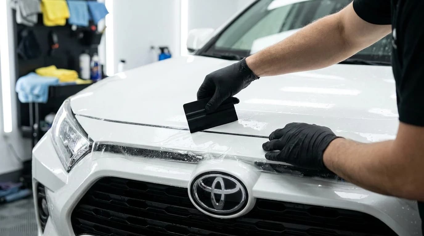 Toyota PPF installation Calgary — professional paint protection film coverage rock chip defense