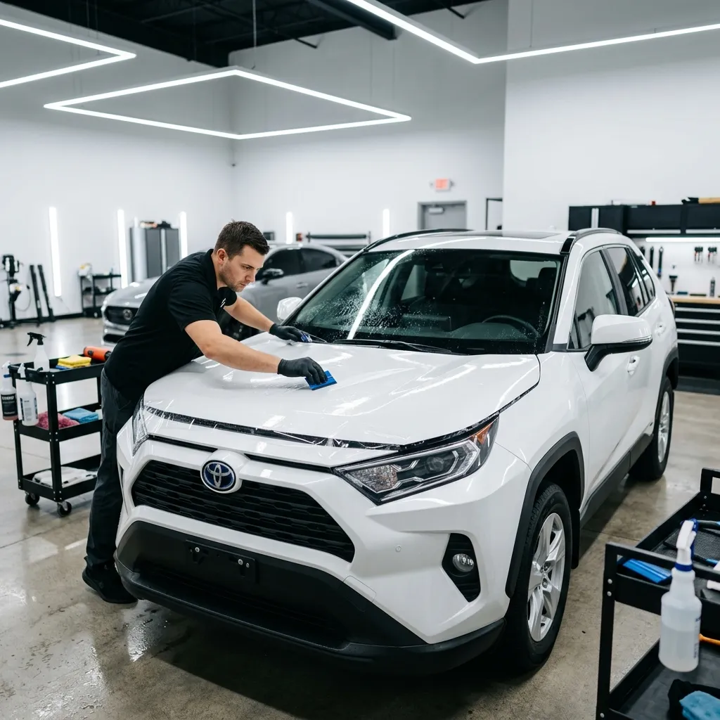 Toyota paint protection film Calgary - rock chip guard professional PPF installation