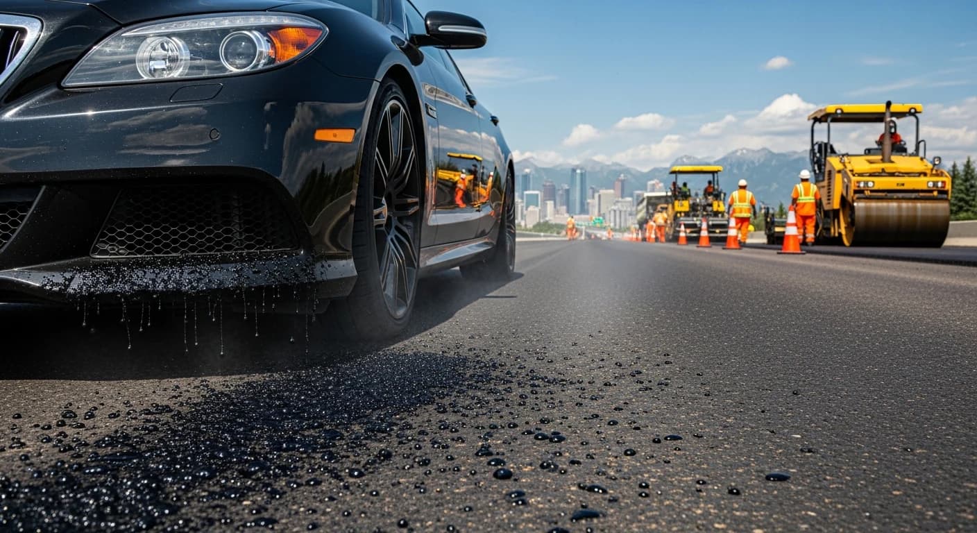 Calgary Road Construction: Tar & Asphalt Paint Damage 2026 — Calgary auto protection guide