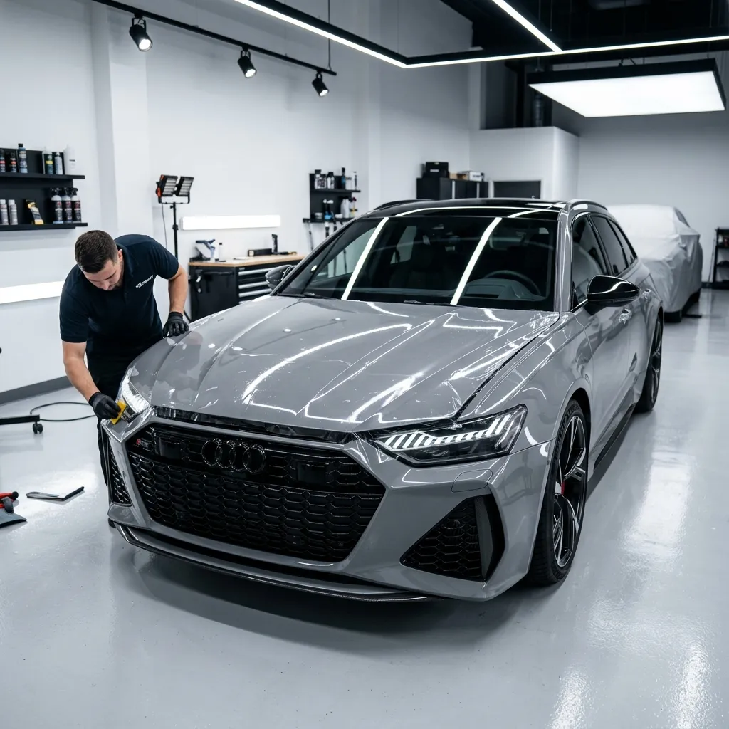 Audi paint protection film Calgary - rock chip guard professional PPF installation