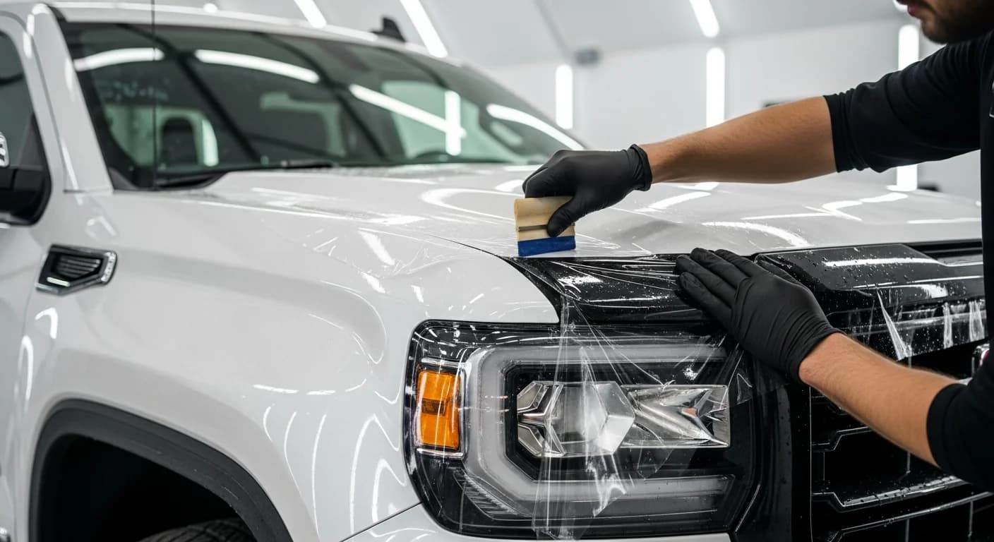 GMC PPF installation Calgary — professional paint protection film coverage rock chip defense