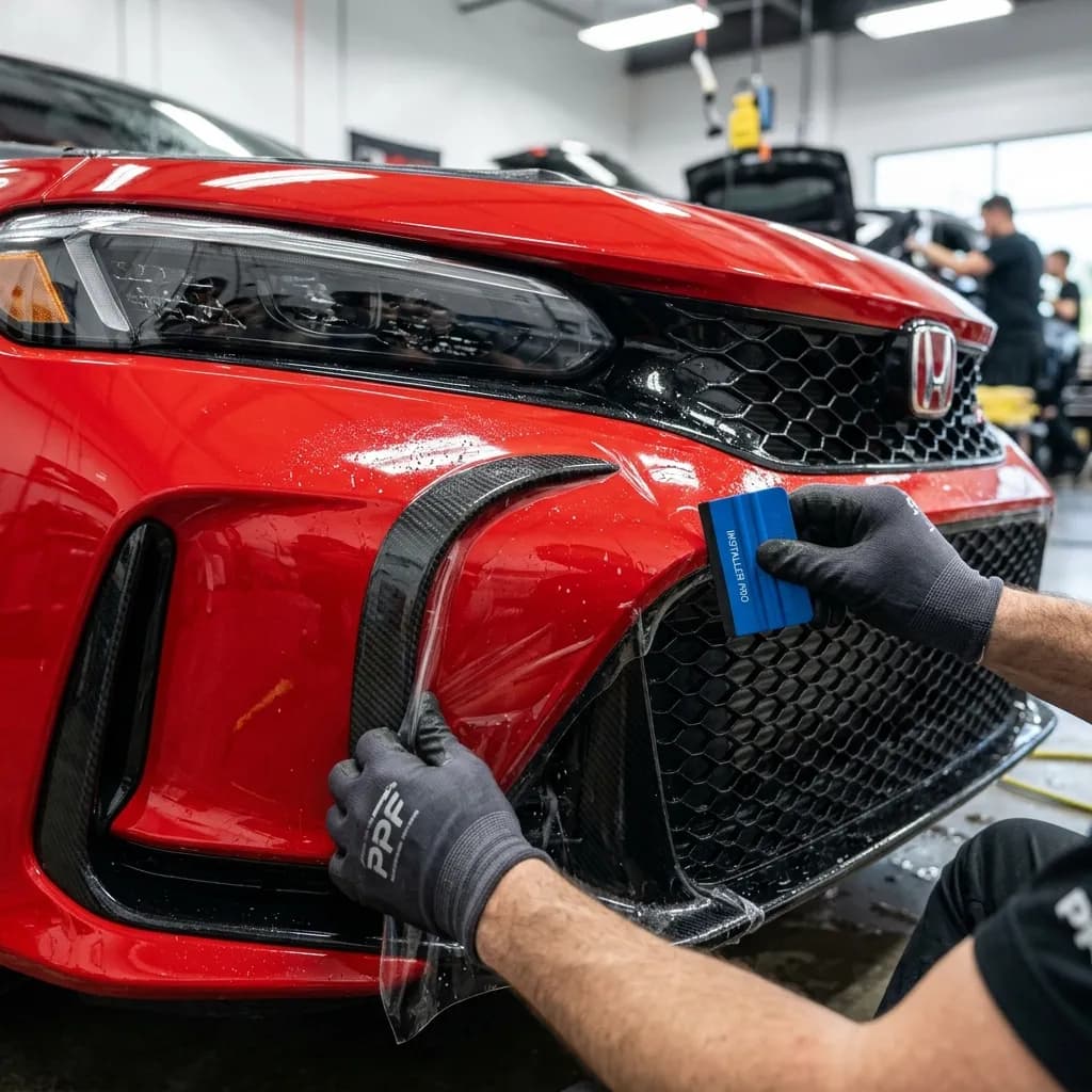 Honda PPF installation Calgary — professional paint protection film coverage rock chip defense