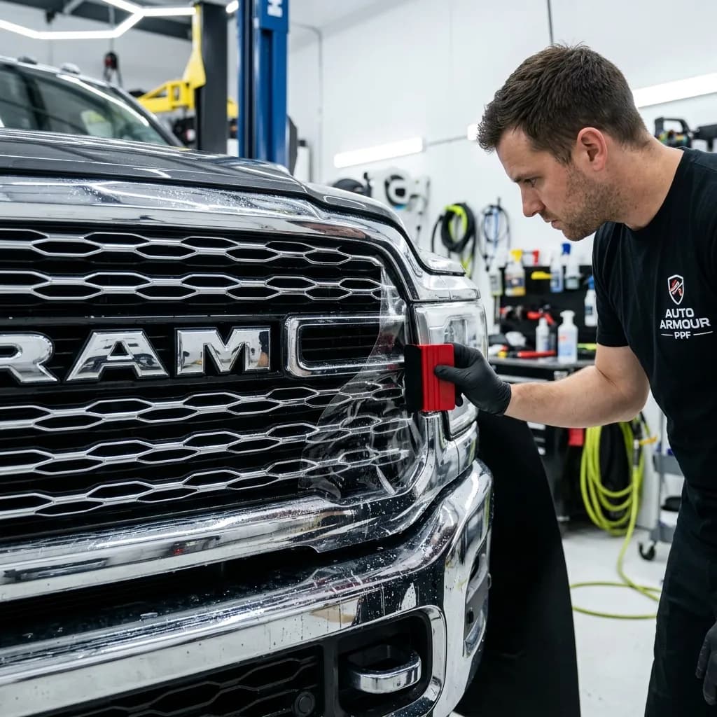RAM PPF installation Calgary — professional paint protection film coverage rock chip defense